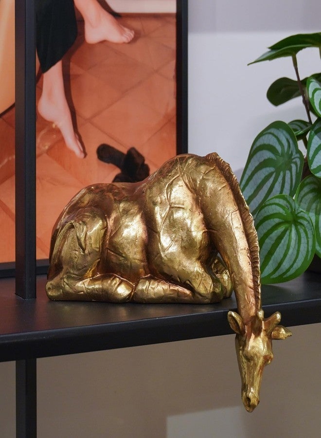 Braxio Living Room Decor Statues Indoor - Resin Abstract Golden Giraffe Sculptures Home Decor for Desktop Shelf Table Desk Bedroom Office Farmhouse Decoration Gifts 8.25 * 5.5 * 3.5 Inch - Image 1